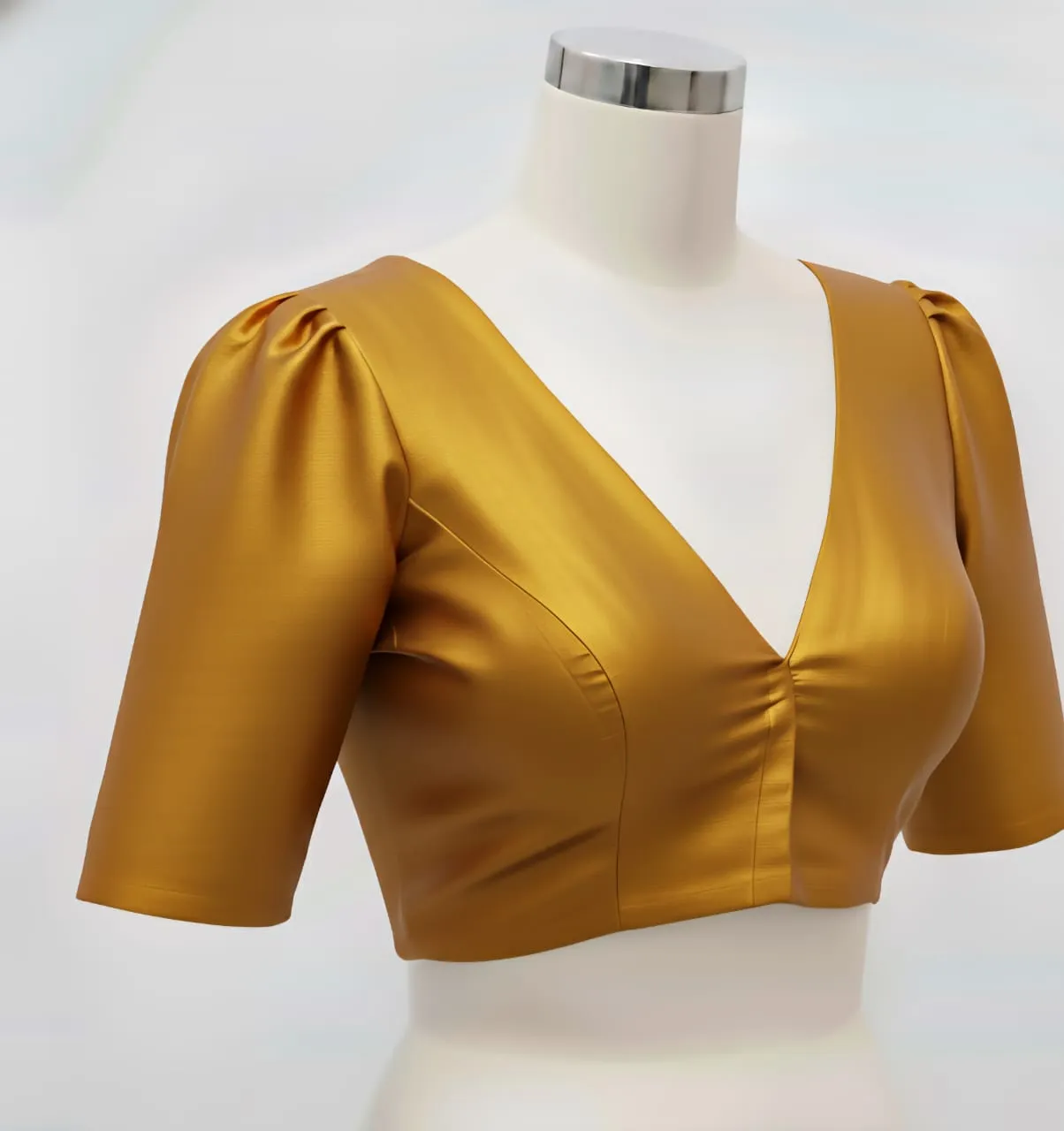 Exquisite Gold Fancy Ready-to-Wear Blouse  Custom Sizes  Budget-Friendly Elegance