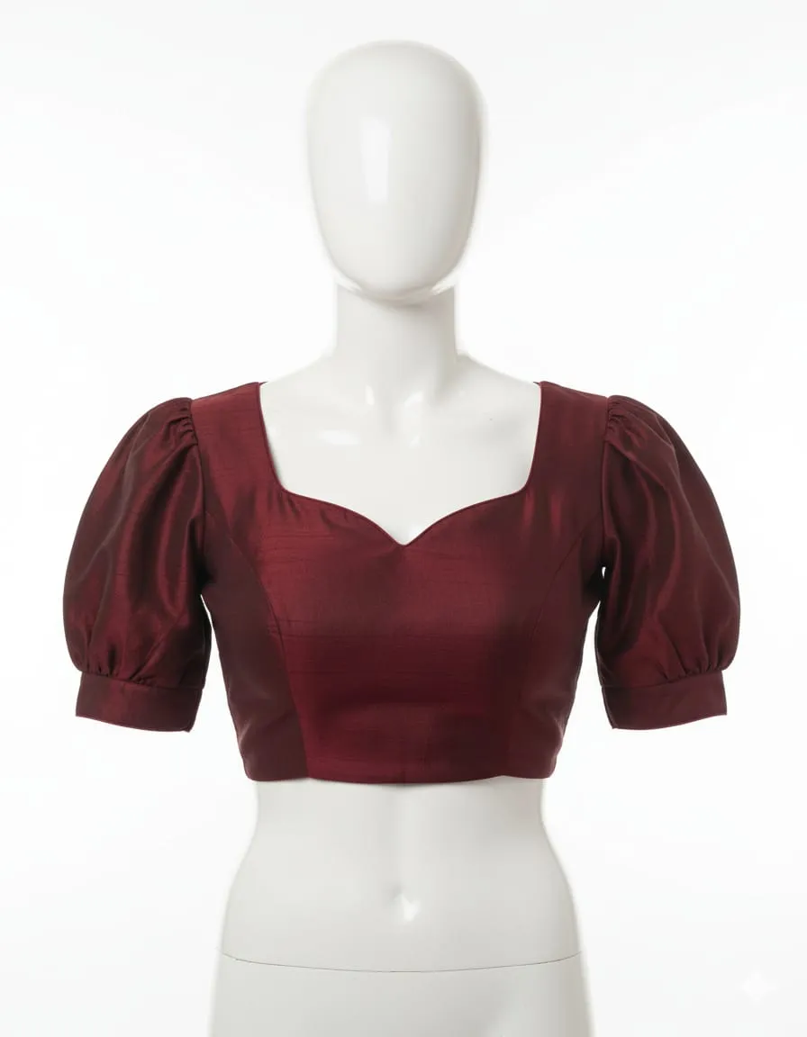 Signature Puff Sleeve Saree Blouse  Ready Made + Tailor-Fit Options