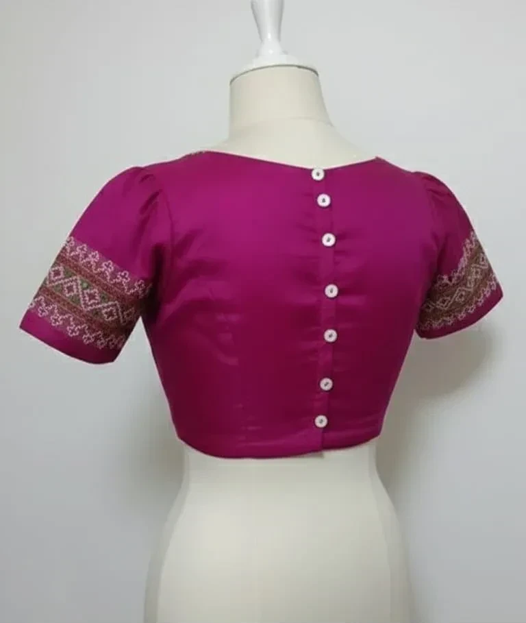 Buy Handcrafted Kutchwork Silk Blouse | Elegant Prince Cut Party Wear