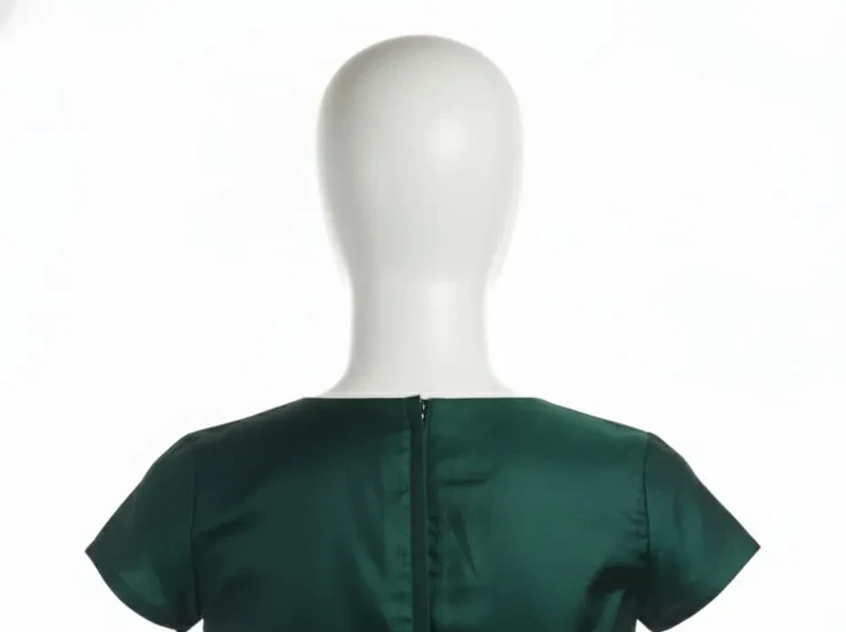 Shop Elegant Bottle Green Short Sleeve High Neck Blouse  Ready to Wear Designer Look