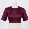 Classic Round Neck Blouse with Puff Sleeves - Image 4