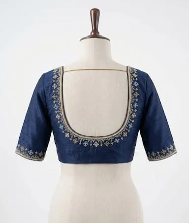 Designer Embroidered Silk Blouse – Luxury Traditional Indian Ethnic Wear for Sarees & Lehengas