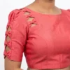 Designer Heart-Cutout Back Blouse with Bow Sleeve Detailing