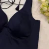Black Padded Saree Blouse | Deep V-Neck Readymade Blouse - Image 3