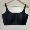 Black Raw Silk Sleeveless Saree Blouse | Designer Scoop Neck Party Wear Blouse for Women - Image 3