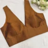 Bronze Brown Raw Silk Saree Blouse | Designer Deep V-Neck Sleeveless Party Wear Blouse for Women