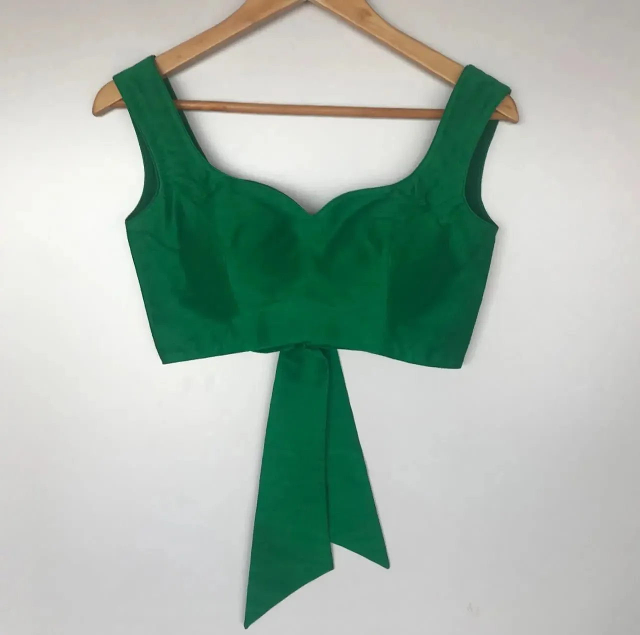 Buy Premium Emerald Green Raw Silk Blouse Online