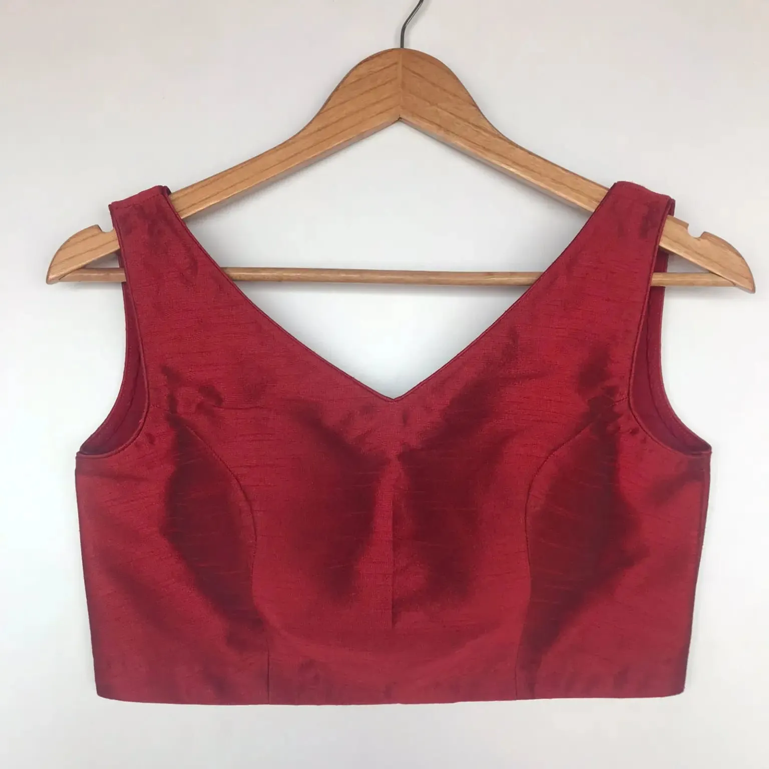 Buy Premium Maroon Raw Silk Blouse Online |