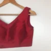 Buy Premium Maroon Raw Silk Blouse Online | - Image 2