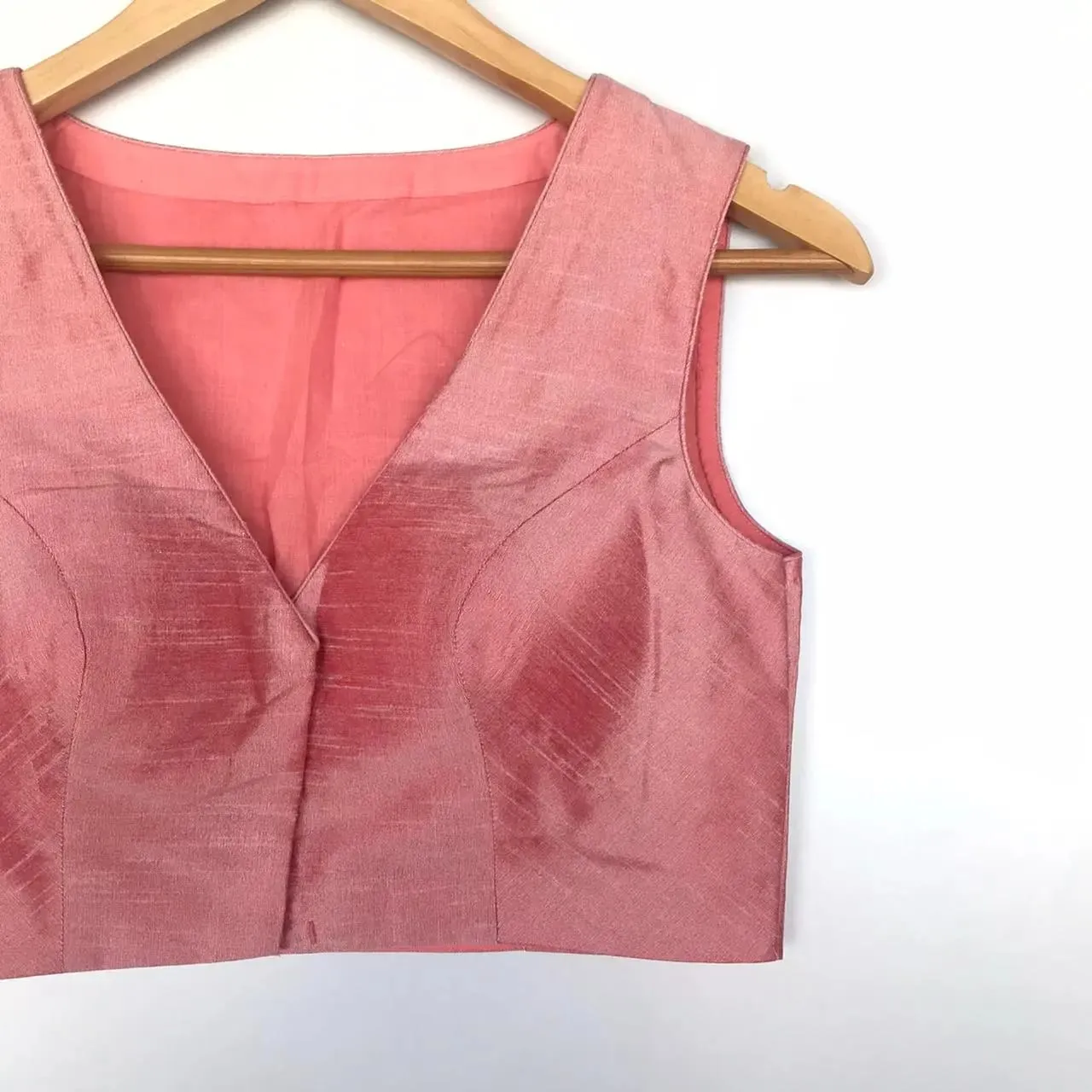 Buy Premium Peach Raw Silk Blouse Online |