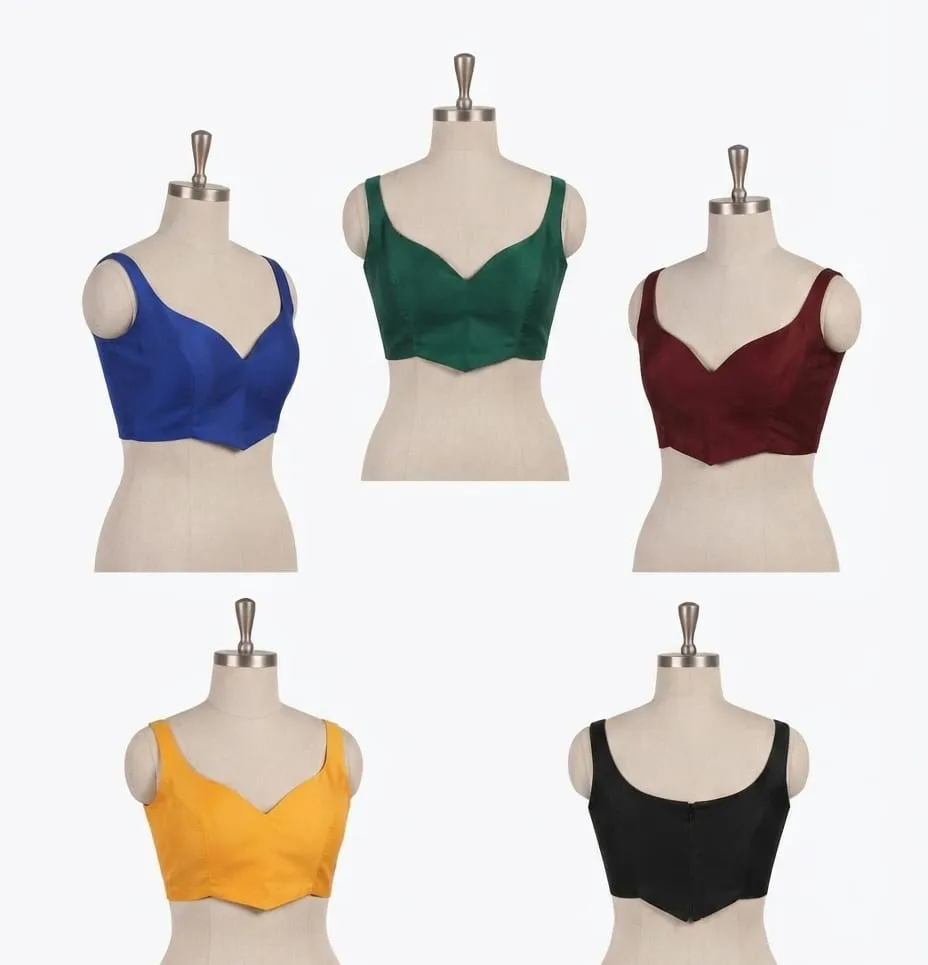 Buy Premium Raw Silk Blouse Set Online - Multiple Colors Available