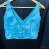 Chic Sky Blue Designer Blouse – Versatile Ready-to-Wear Silk Blouse for Sarees