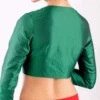 Classic Plain Green Silk Blouse | Elegant Ethnic Wear for Sarees - Image 3