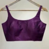 Deep Purple Raw Silk Saree Blouse | Sleeveless Square Neck Readymade Blouse