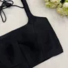 Designer Black Silk Saree Blouse - Festive Ethnic Collection with Back Tie - Image 7