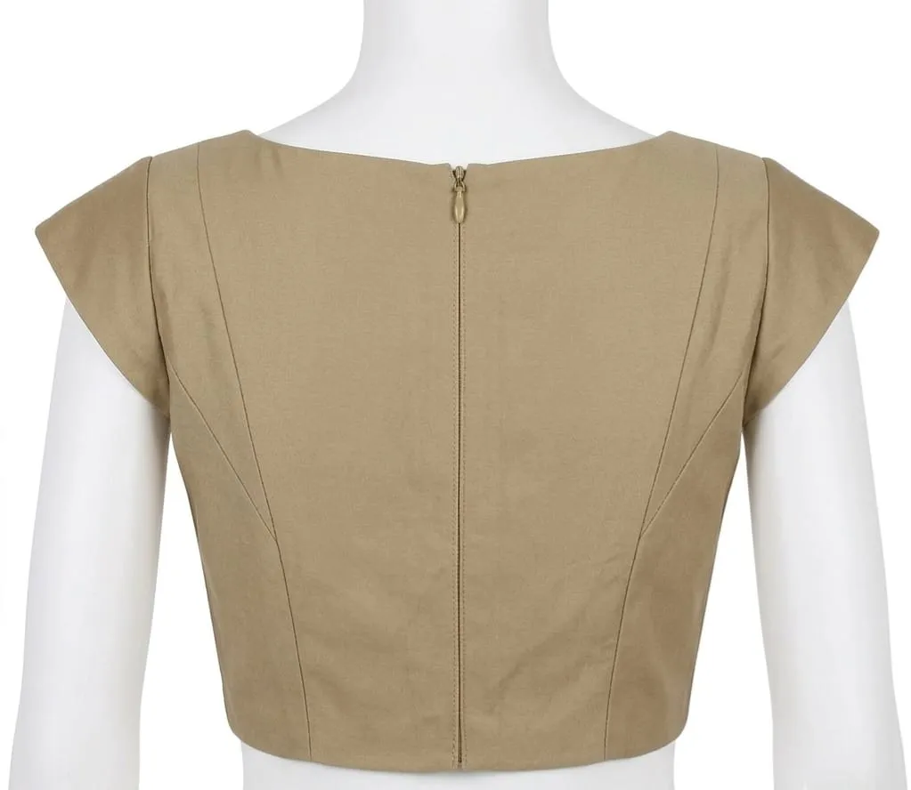 Designer Cotton Front Open Jacket-Style Saree Blouse | Padded Readymade Crop Top