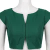 Designer Cotton Front Open Jacket-Style Saree Blouse | Padded Readymade Crop Top - Image 7