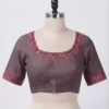 Designer Mirror Work Cotton Blouse – Elegant Scoop Neck Ethnic Wear for Sarees - Image 3