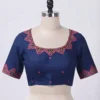 Designer Mirror Work Cotton Blouse – Elegant Scoop Neck Ethnic Wear for Sarees - Image 4