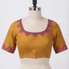 Designer Mirror Work Cotton Blouse – Elegant Scoop Neck Ethnic Wear for Sarees - Image 5