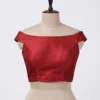Designer Off-Shoulder Raw Silk Blouse for Saree | Latest Ethnic Fashion - Image 4