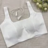 Designer White Silk Saree Blouse - Sleeveless Ethnic Top with Back Tie Detail
