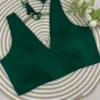 Elegant Emerald Green Sleeveless Blouse with Dori Tie-Back – Ready-to-Wear Silk Saree Blouse