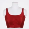 Elegant Sleeveless Olive Silk Blouse for Sarees | Simple Party Wear - Image 4