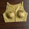 Gold Sleeveless Saree Blouse | Readymade V-Neck Choli