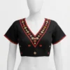 Handcrafted Kutch Work Saree Blouse | Premium Cotton Ethnic Blouse with Mirror Embroidery - Image 2