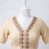 Handcrafted Kutch Work Saree Blouse | Premium Cotton Ethnic Blouse with Mirror Embroidery - Image 4