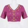 Handcrafted Purple Kutch Work Saree Blouse | Premium Cotton Traditional Embroidery - Image 2