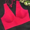 Hot Pink Raw Silk Saree Blouse | Designer Deep V-Neck Sleeveless Party Wear Blouse with Back Tie