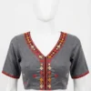 Kutch Work Saree Blouse | Handcrafted Cotton Ethnic Blouse with Mirror Work - Image 3
