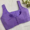 Lavender Purple Raw Silk Sleeveless Blouse – Premium Readymade Saree Blouse