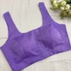 Lavender Purple Raw Silk Sleeveless Blouse – Premium Readymade Saree Blouse - Image 2