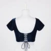 Luxury Maroon Velvet Blouse | Lace-Up Back Design | Traditional Wedding & Festive Wear