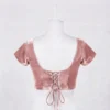 Luxury Maroon Velvet Blouse | Lace-Up Back Design | Traditional Wedding & Festive Wear - Image 5