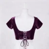 Luxury Maroon Velvet Blouse | Lace-Up Back Design | Traditional Wedding & Festive Wear - Image 6