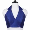 Magenta Silk Halter Neck Blouse | Designer Sleeveless Saree Blouse for Parties - Image 4