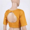 Maroon Readymade Saree Blouse for Women, Short Sleeve Designer Blouse with Front Buttons and Fancy Back Keyhole Cutout - Image 2