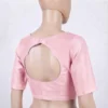 Maroon Readymade Saree Blouse for Women, Short Sleeve Designer Blouse with Front Buttons and Fancy Back Keyhole Cutout - Image 4