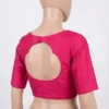 Maroon Readymade Saree Blouse for Women, Short Sleeve Designer Blouse with Front Buttons and Fancy Back Keyhole Cutout - Image 5