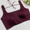 Maroon Readymade Saree Blouse – Versatile Sleeveless Design