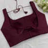 Maroon Readymade Saree Blouse – Versatile Sleeveless Design - Image 3