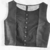 Minimalist Sleeveless Blouse with Buttons | Modern Ethnic Crop Top for Saree