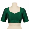 Plain Raw Silk Blouse for Sarees - Minimalist Round Neck Design