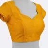 Plain Raw Silk Sweetheart Neck Blouse with Deep Back & Dori Tassels