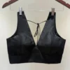 Premium Black Deep V-Neck Sleeveless Blouse - Ready-to-Wear Ethnic Party Wear