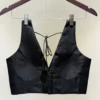 Premium Black Deep V-Neck Sleeveless Blouse - Ready-to-Wear Ethnic Party Wear - Image 2